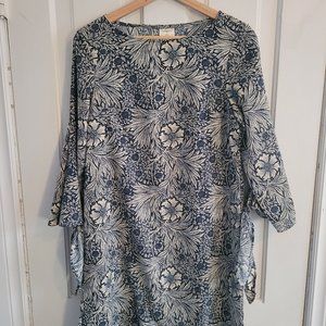 Blue Floral Tunic Dress US 2